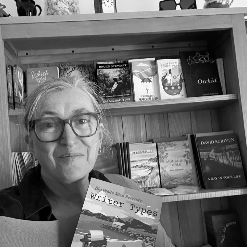 Anne Holloway with their book Writer Types