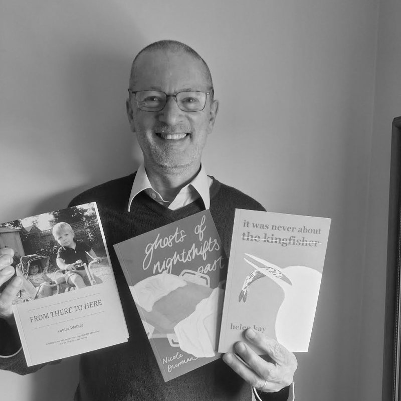 Dithering Caps with their book three poetry collections