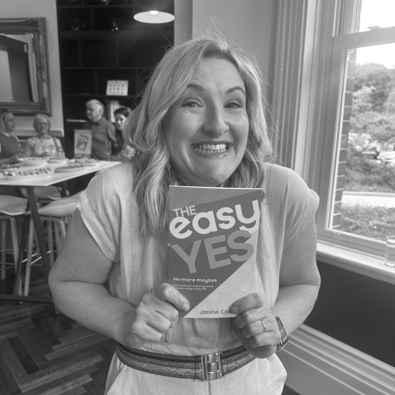 Janine Coombes with their book The Easy Yes
