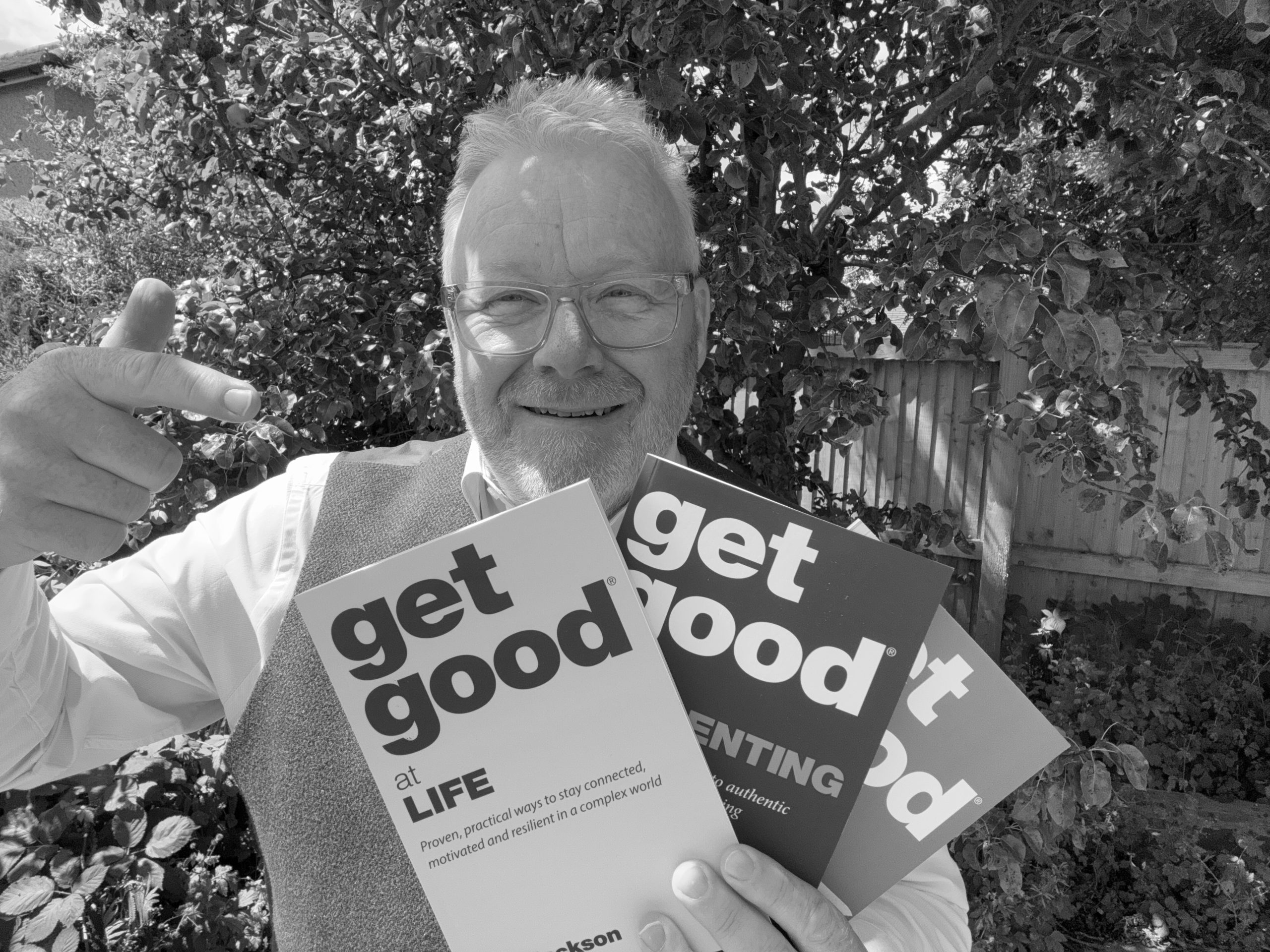 Lee Jackson with his book Get Good at Life
