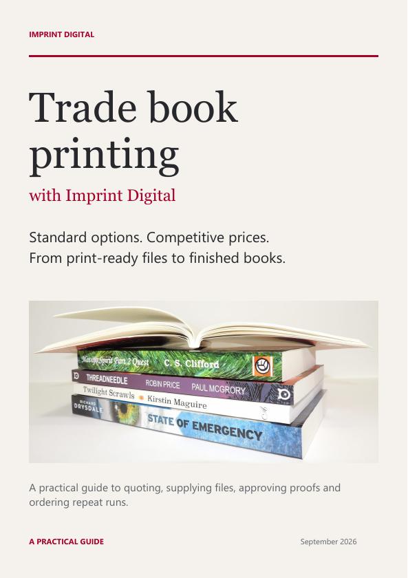 Trade book printing with Imprint Digital: cover of the practical guide