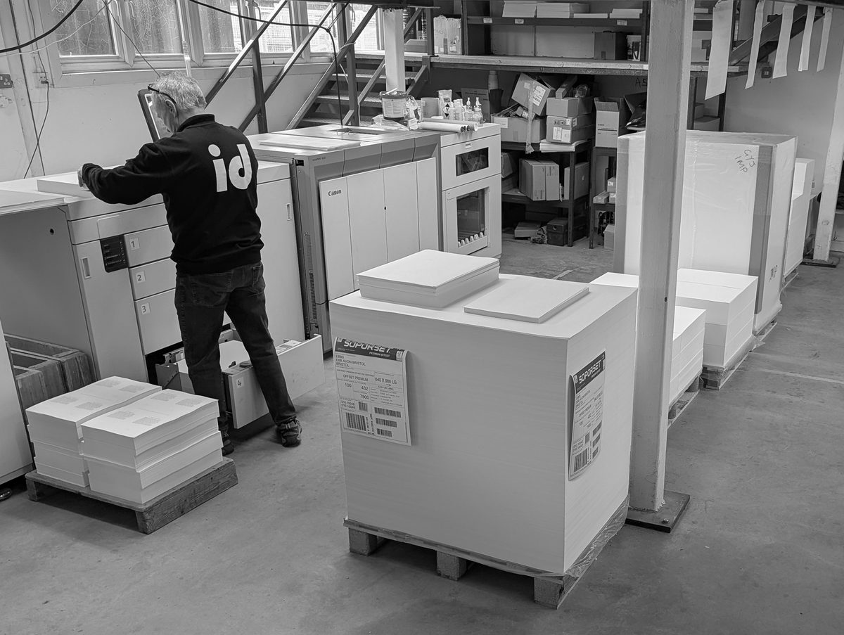 Operator at the Canon press in our Exeter facility