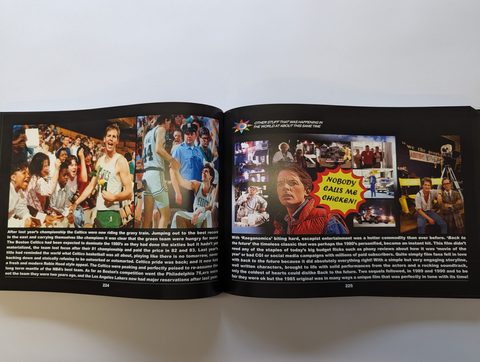 A landscape-format hardback open to a full-colour photographic spread, printed and bound at our Exeter bindery
