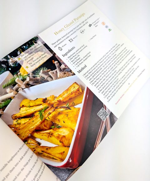 Honey glazed parsnips: a colour recipe spread