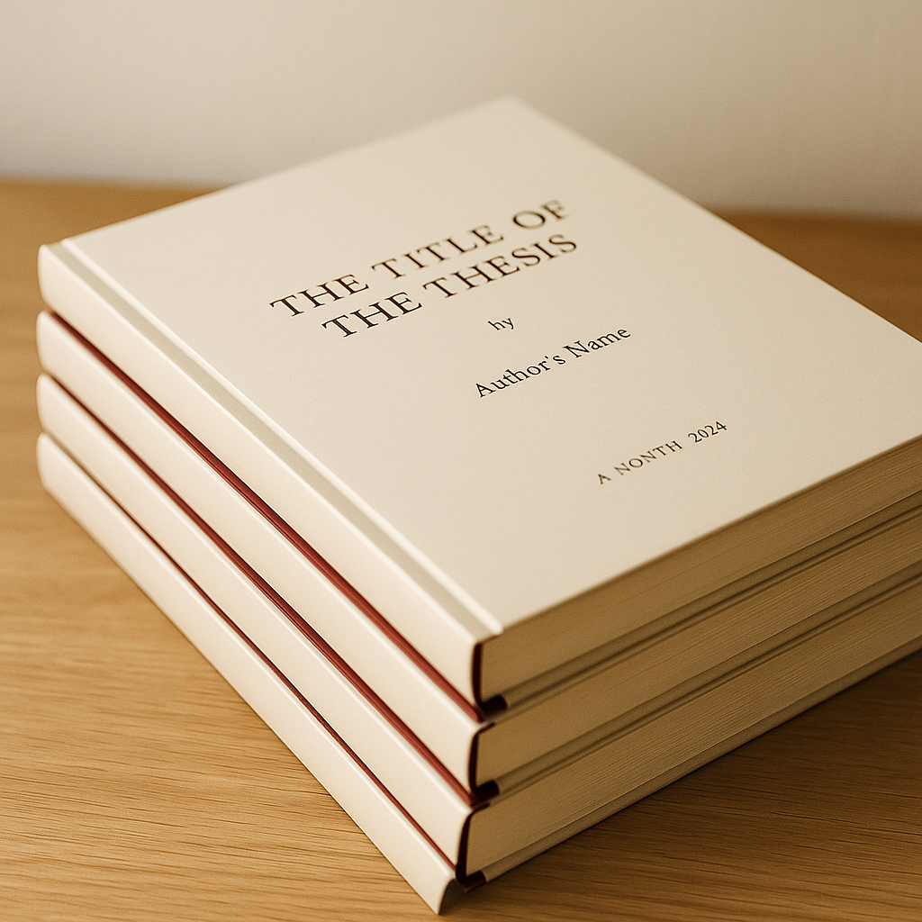 Stack of bound theses ready for university submission