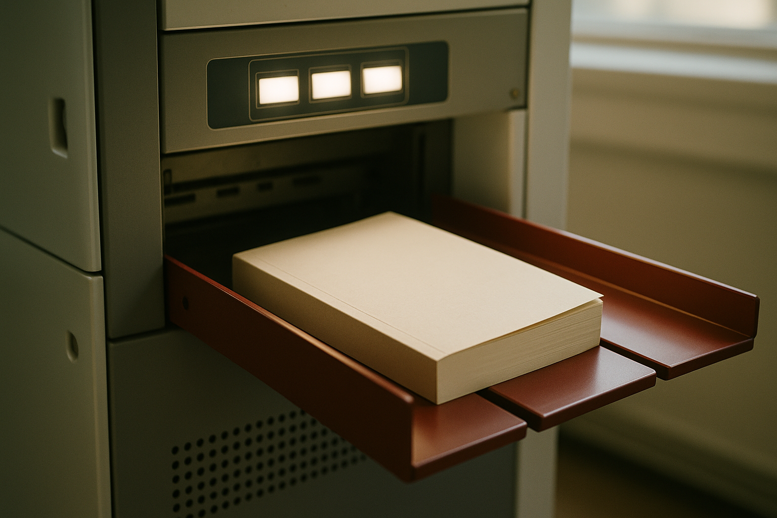 Print-on-demand single copies coming off shared platform equipment