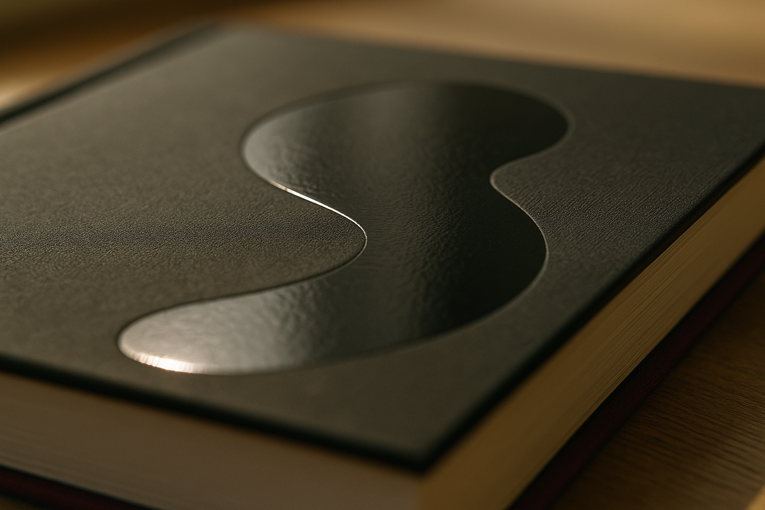 Spot UV gloss highlight on a matt-laminated hardback cover
