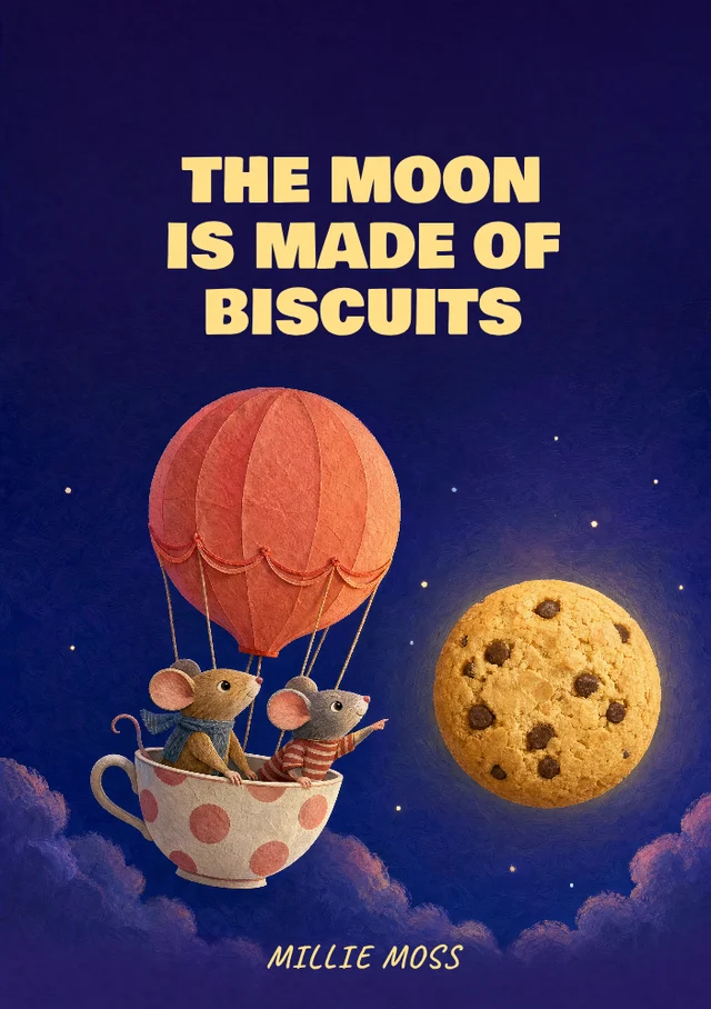 The Moon Is Made of Biscuits, premade Children’s · A delicious space adventure book cover