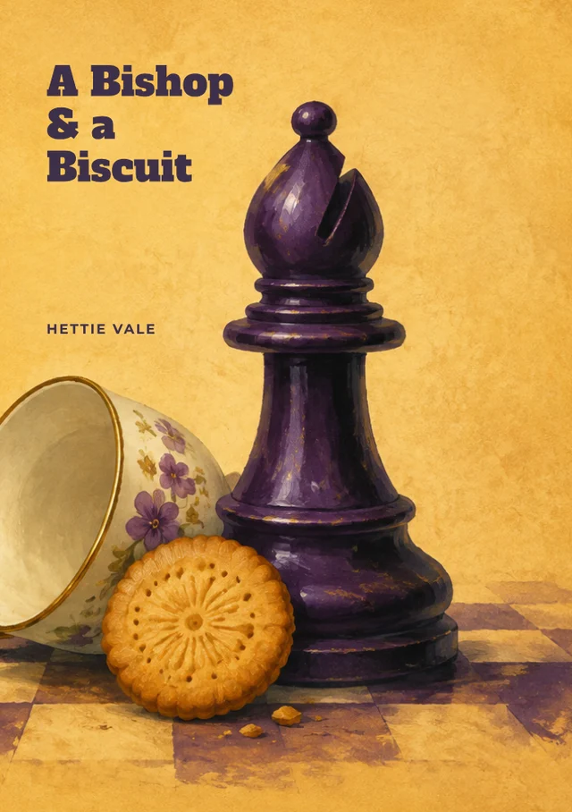 A Bishop and a Biscuit, premade Cosy mystery book cover