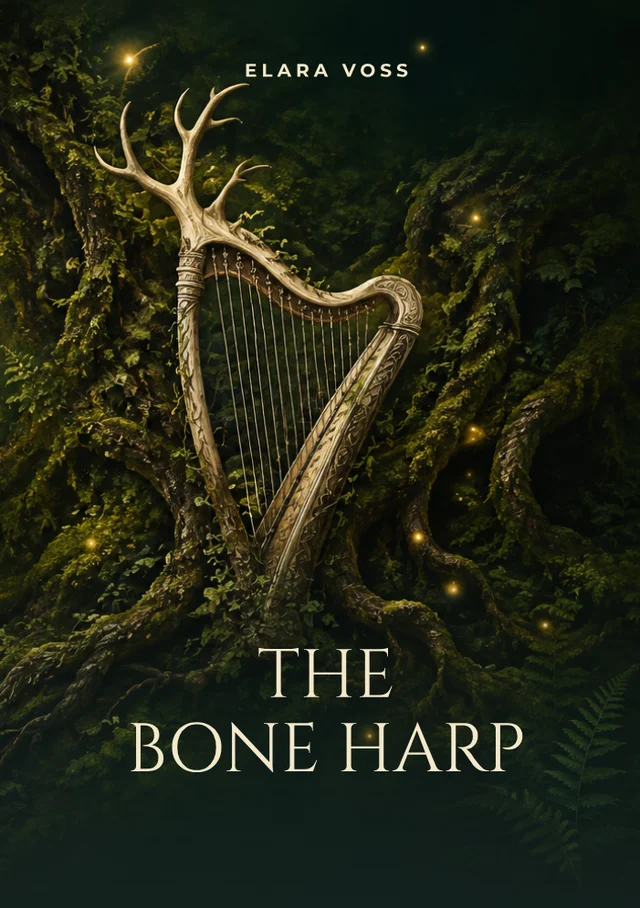 The Bone Harp, premade Fantasy book cover