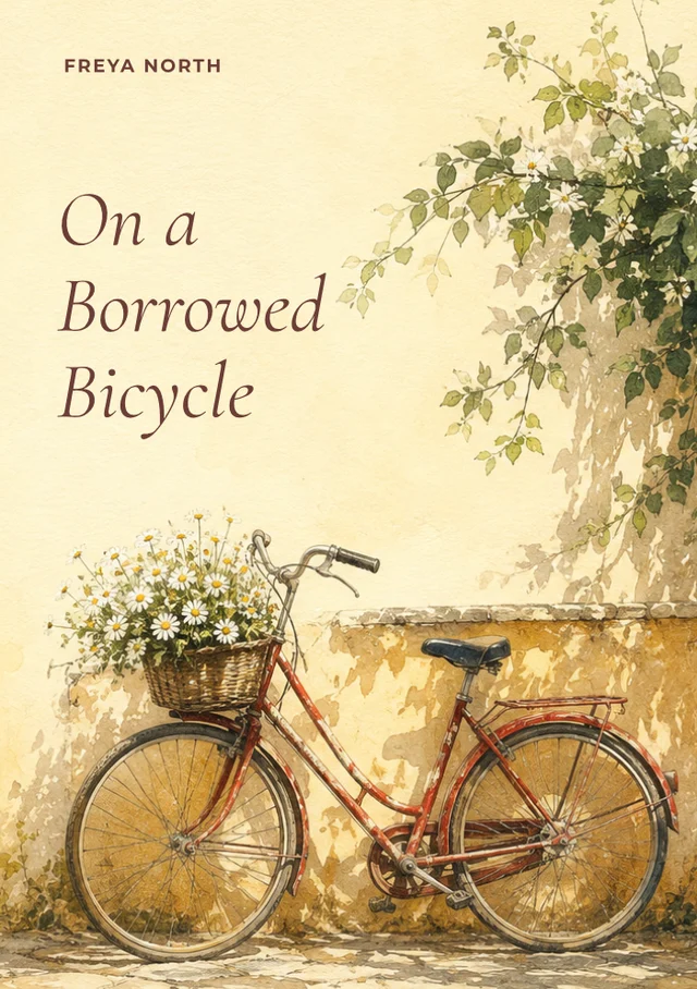 On a Borrowed Bicycle, premade Memoir book cover