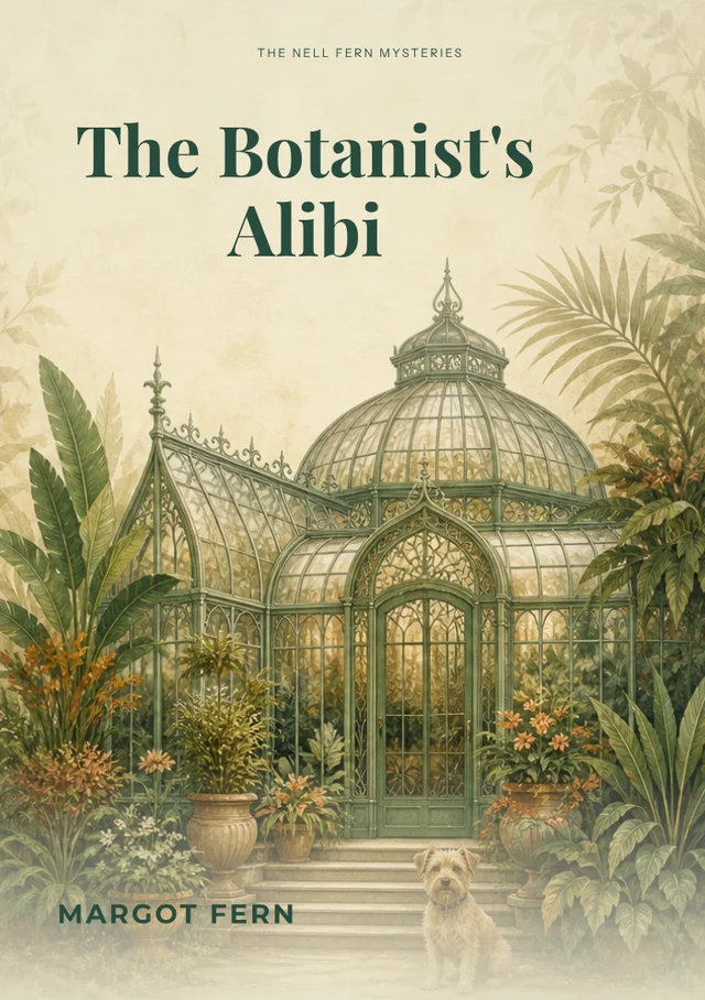 The botanist's alibi, premade Cosy mystery book cover