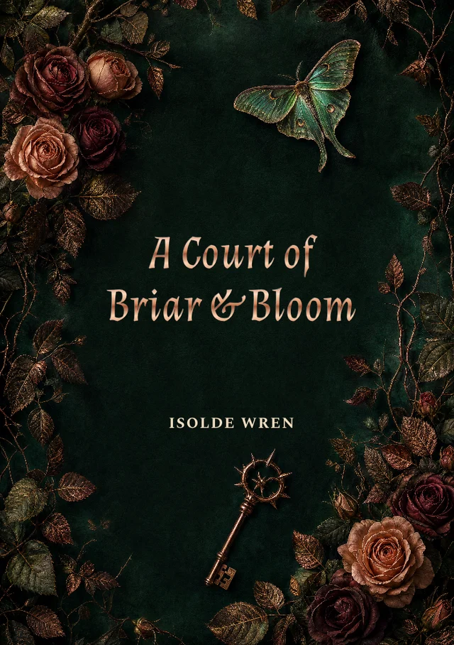 A Court of Briar and Bloom, premade Botanical fantasy book cover