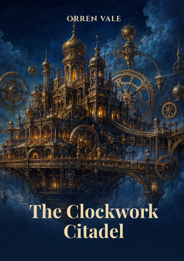 The Clockwork Citadel, premade Epic fantasy book cover