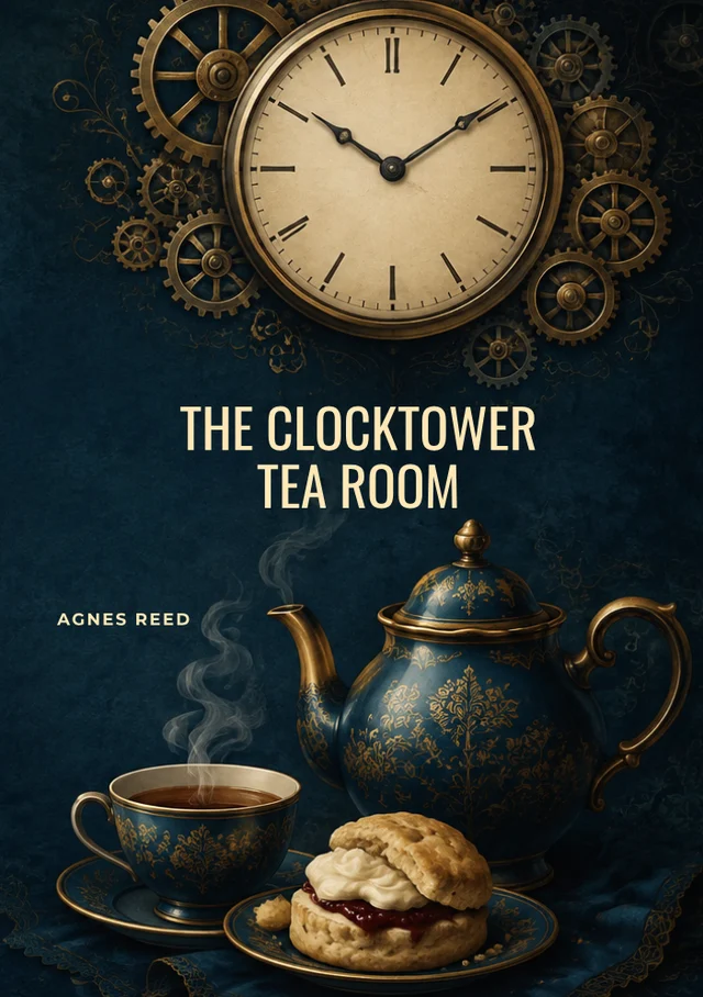 The Clocktower Tea Room, premade Cosy mystery book cover