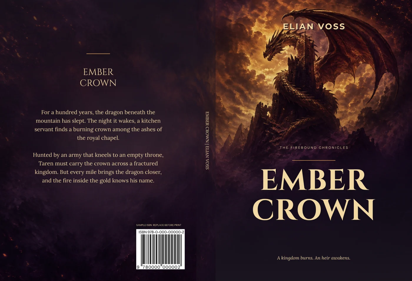 Ember crown, matching back, spine and front cover