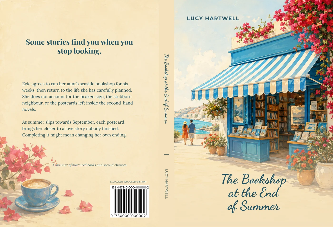 The Bookshop at the End of Summer, matching back, spine and front cover