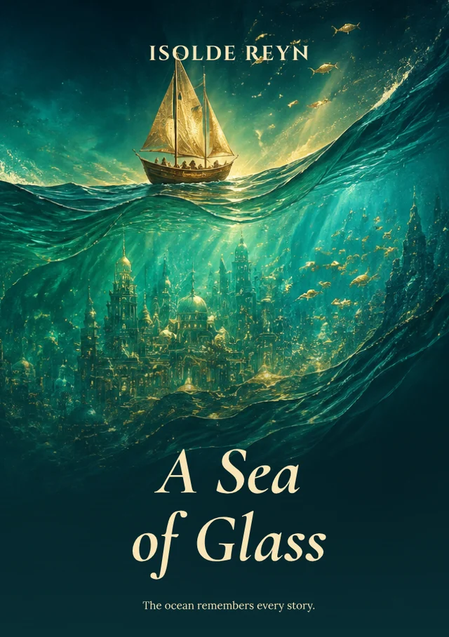A sea of glass, premade Lyrical fantasy book cover