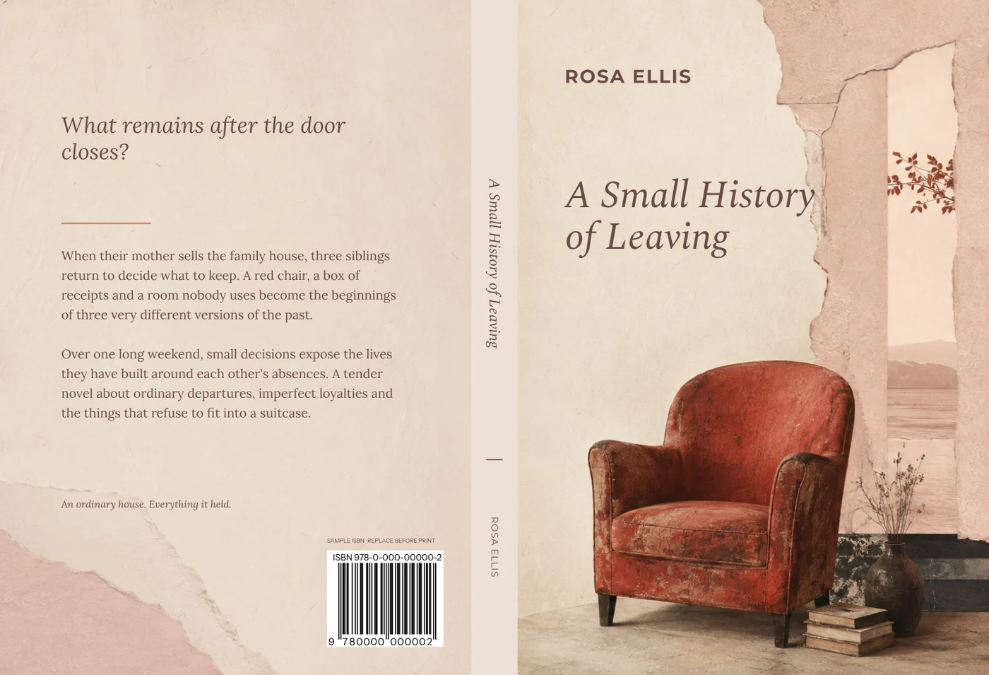 A Small History of Leaving, matching back, spine and front cover