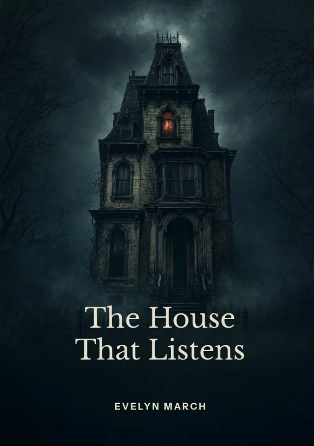 The House That Listens, premade Haunted-house horror book cover