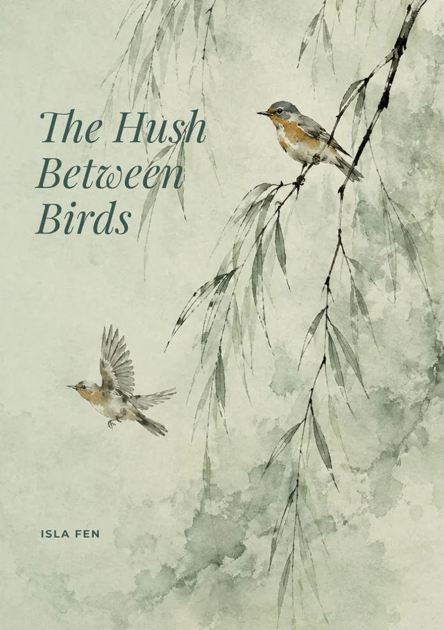 The Hush Between Birds, premade Poetry book cover