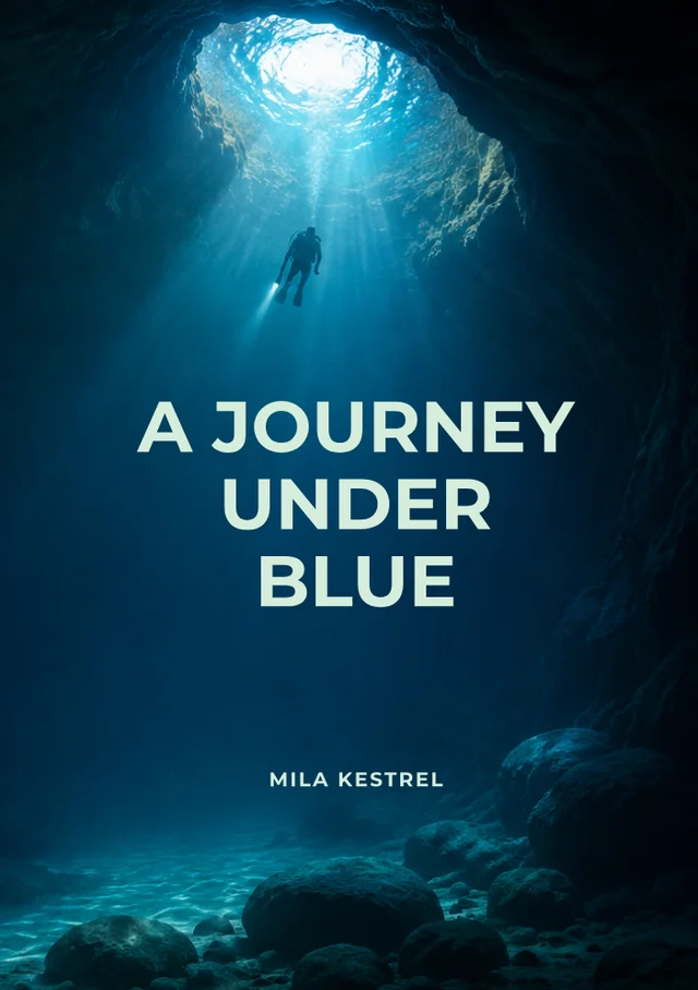 A Journey Under Blue, premade Adventure book cover