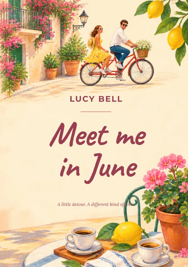Meet me in June, premade Romance book cover