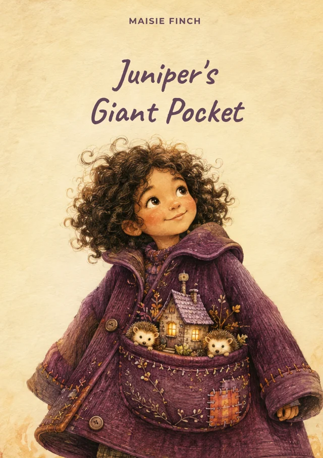 Juniper's Giant Pocket, premade Children's book cover