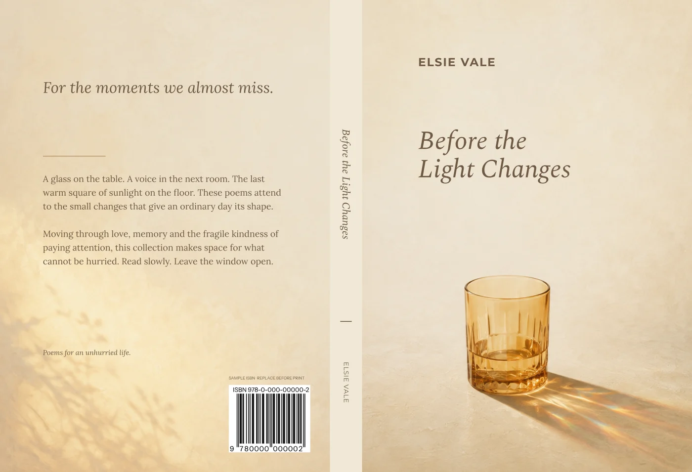 Before the Light Changes, matching back, spine and front cover