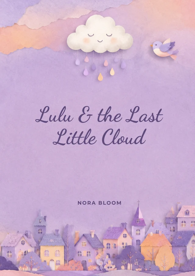 Lulu and the Last Little Cloud, premade Children's book cover