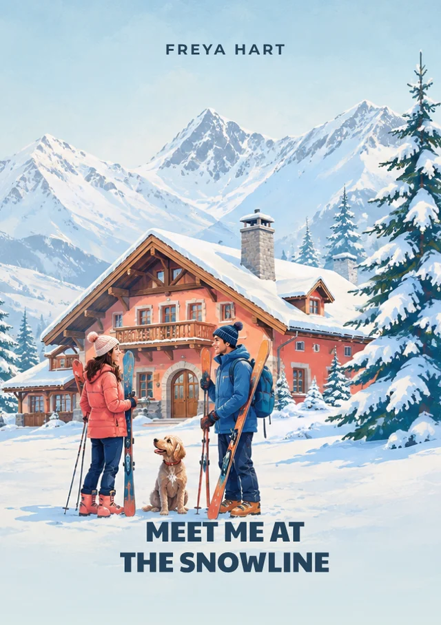 Meet Me at the Snowline, premade Romance book cover
