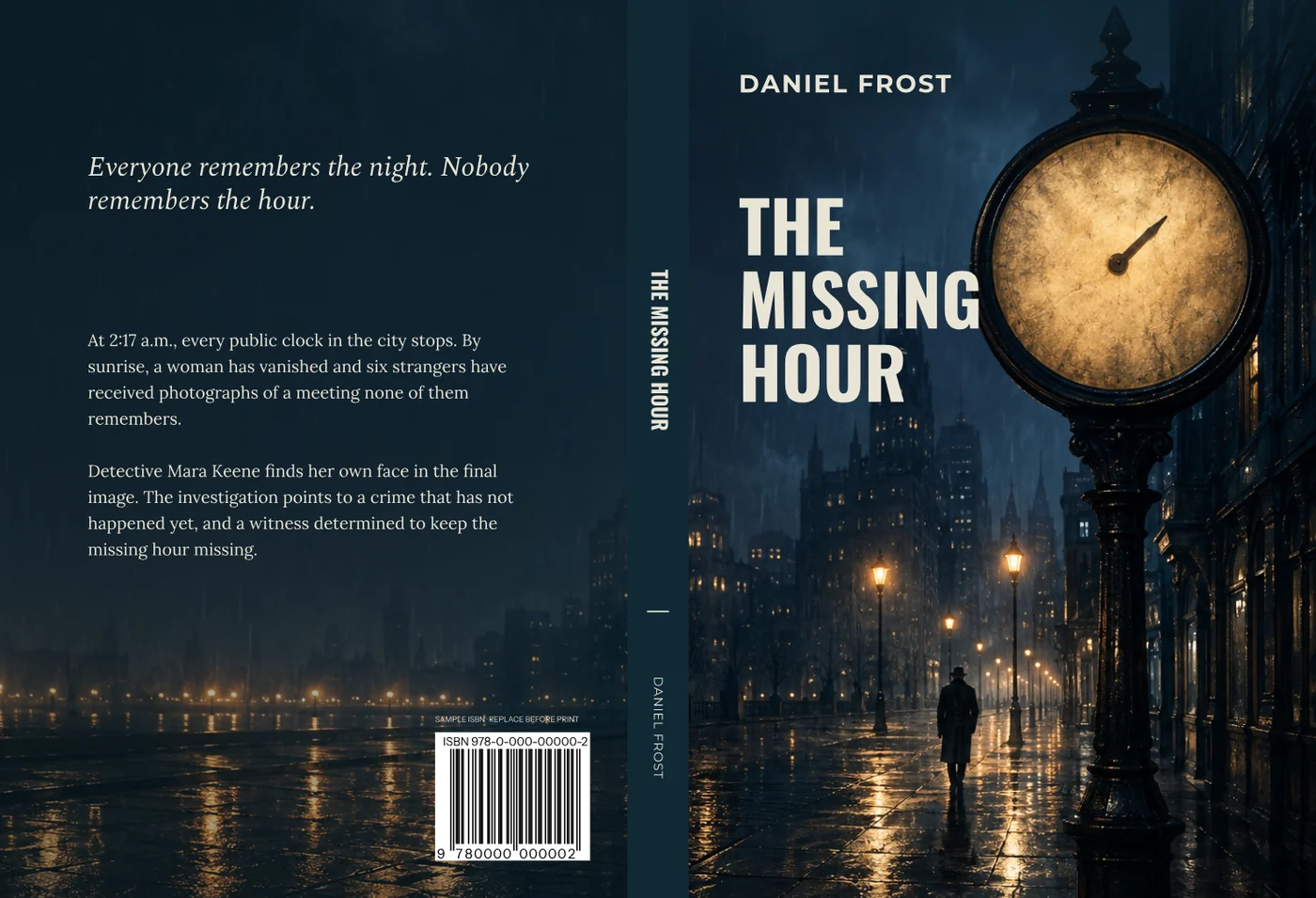 The Missing Hour, matching back, spine and front cover