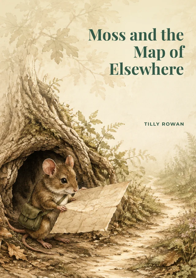 Moss and the Map of Elsewhere, premade Children's book cover