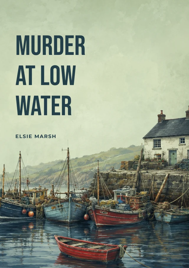 Murder at Low Water, premade Cosy mystery book cover