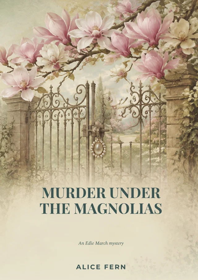 Murder Under the Magnolias, premade Cosy Mystery book cover