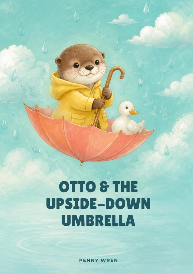 Otto and the Upside-Down Umbrella, premade Children's book cover