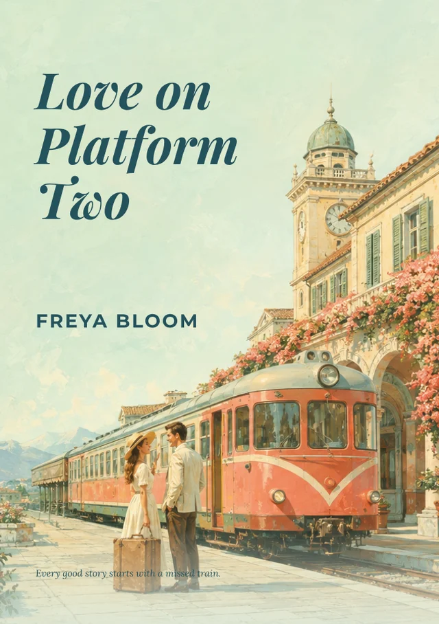 Love on platform two, premade Romantic comedy book cover