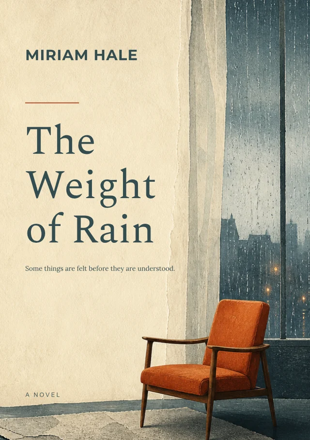 The weight of rain, premade Literary fiction book cover