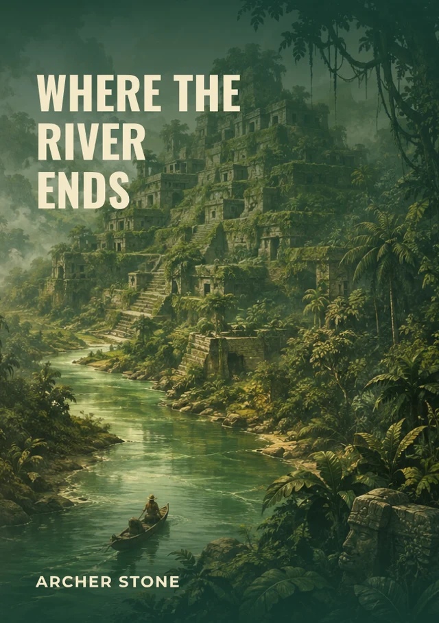 Where the River Ends, premade Adventure book cover