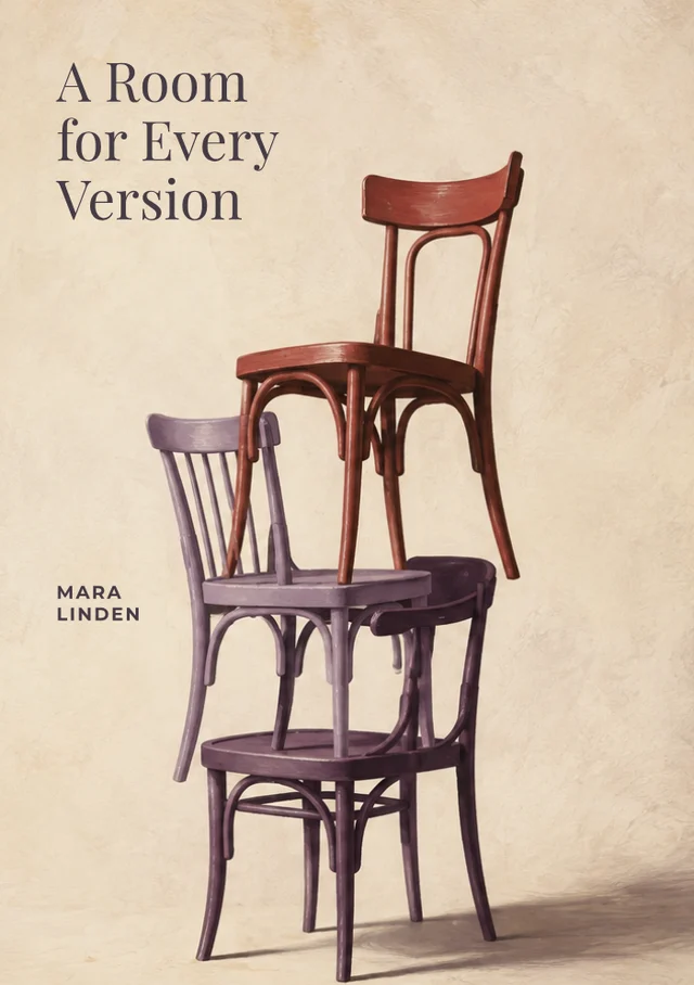 A Room for Every Version, premade Literary fiction book cover
