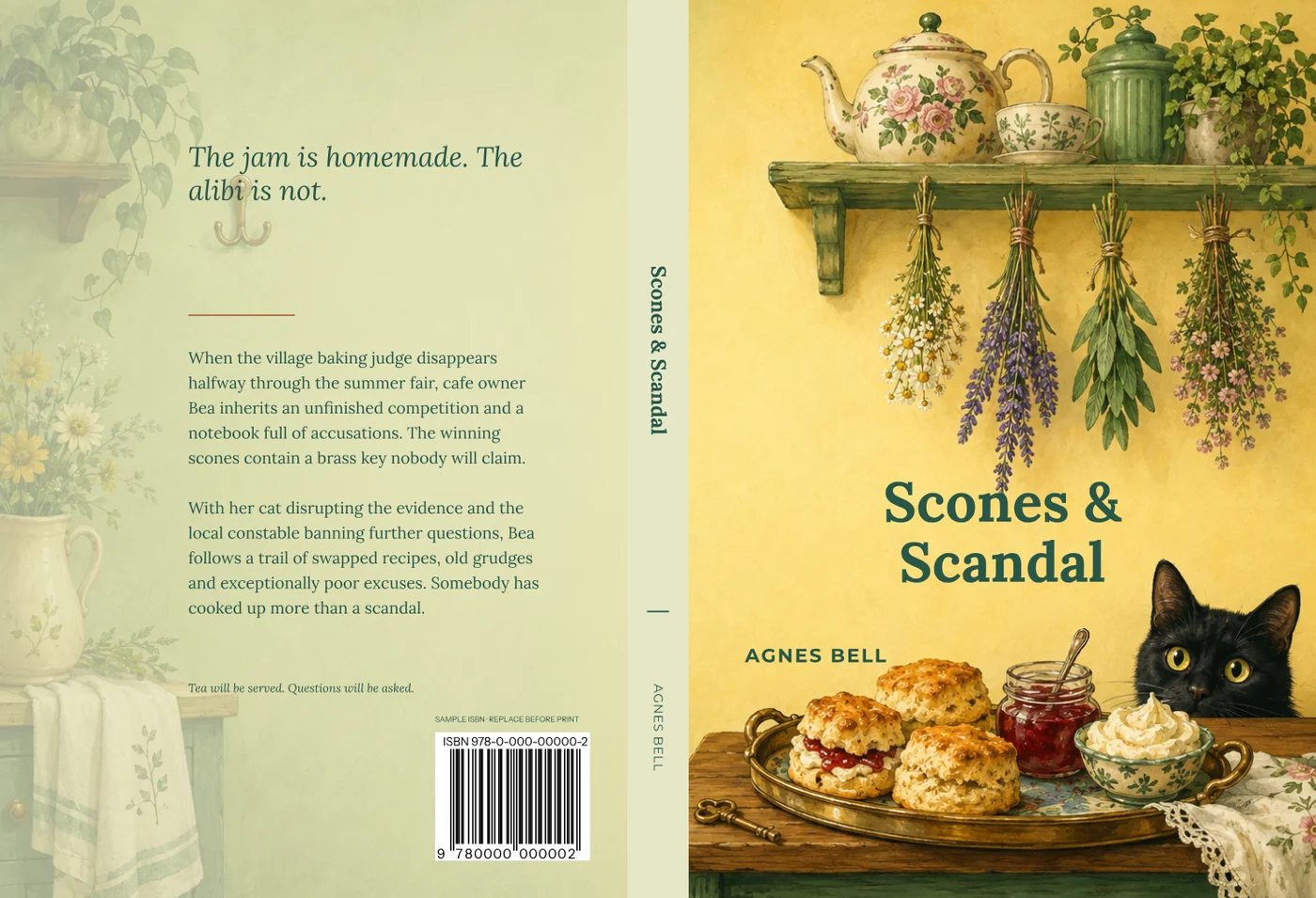 Scones & Scandal, matching back, spine and front cover