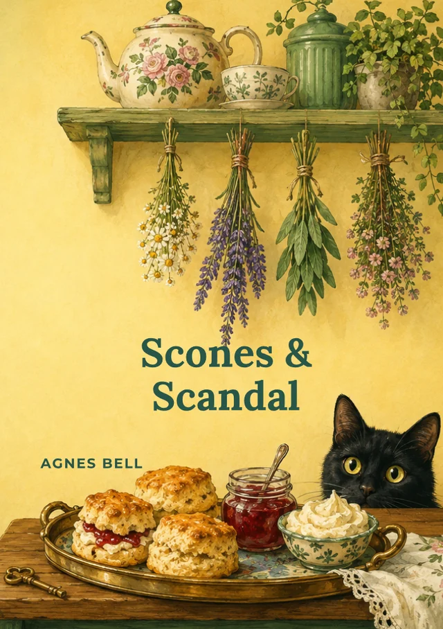 Scones & Scandal, premade Cosy mystery book cover