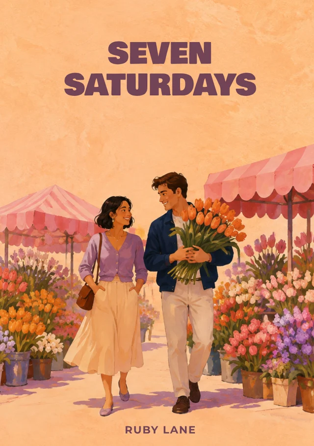 Seven Saturdays, premade Romance book cover