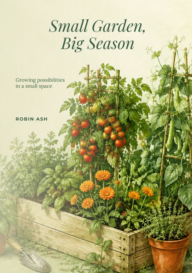 Small Garden, Big Season, premade Nonfiction book cover