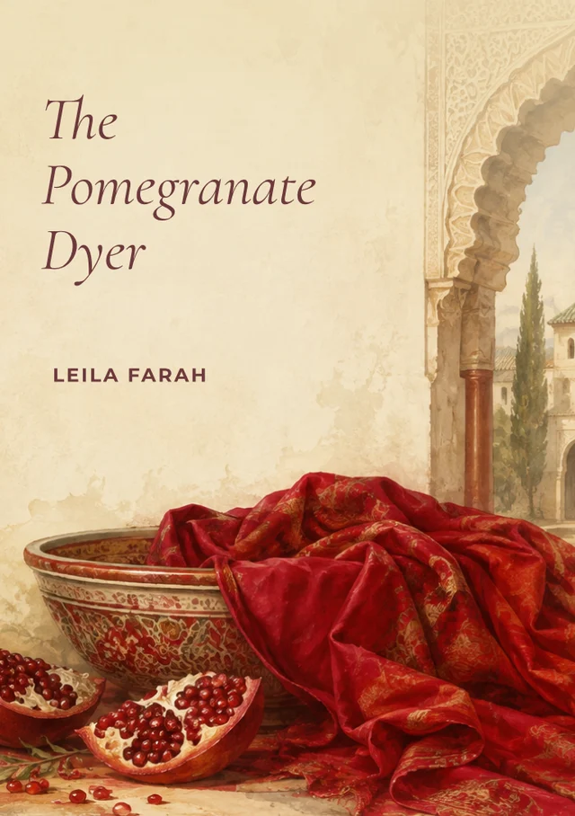 The Pomegranate Dyer, premade Historical Fiction book cover