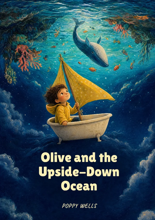 Olive and the Upside-Down Ocean, premade Children’s · A wonderfully topsy-turvy voyage book cover