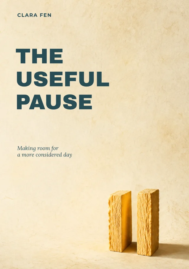 The Useful Pause, premade Nonfiction book cover