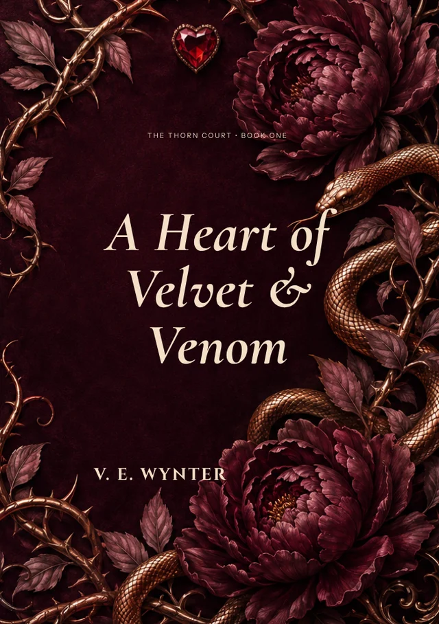 A heart of velvet & venom, premade Dark romantasy book cover