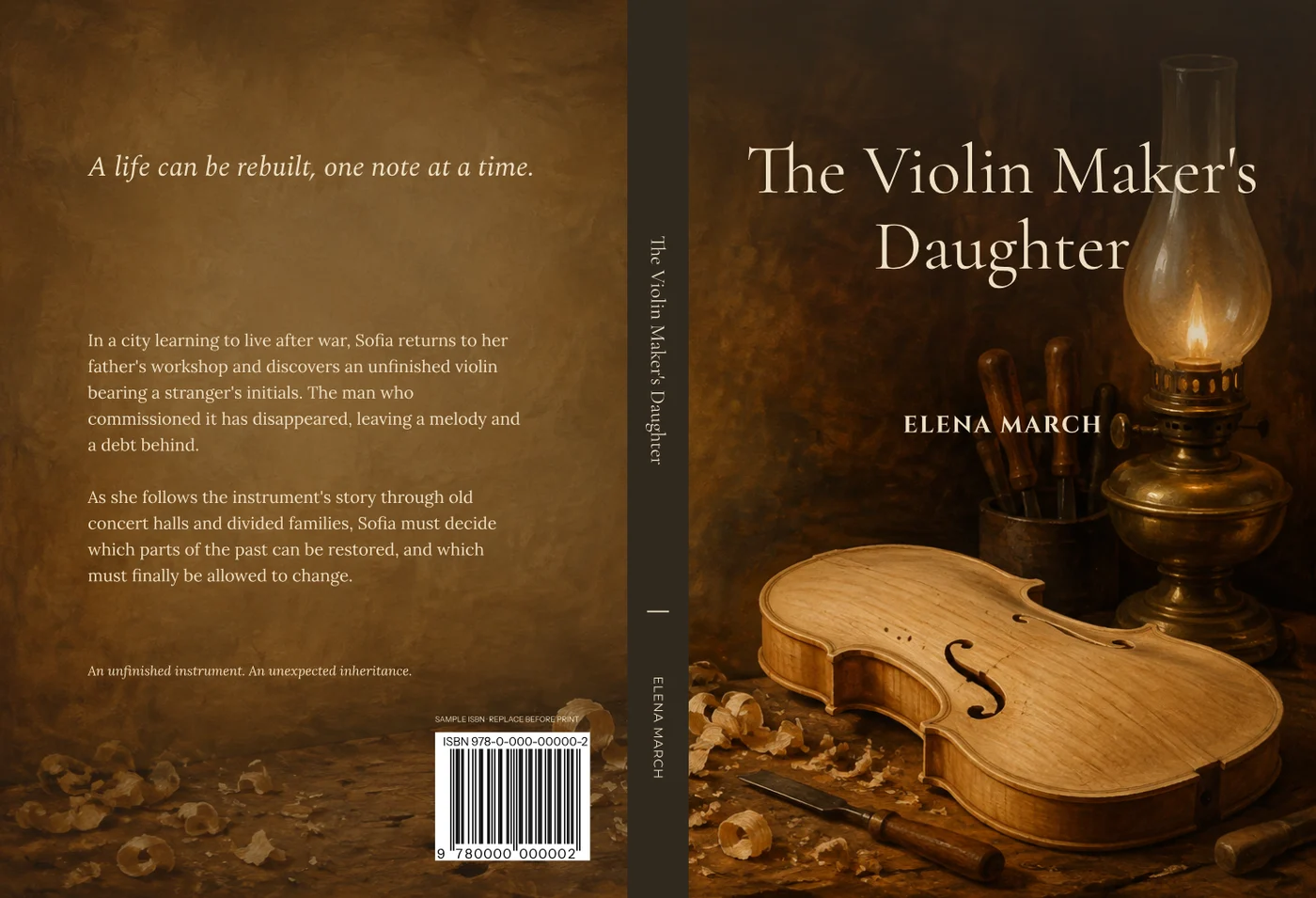 The Violin Maker's Daughter, matching back, spine and front cover