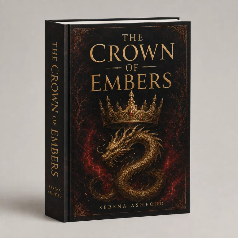 The Crown of Embers — illustrative hardback cover design